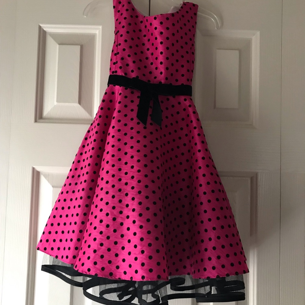 Fuscia polka dot dress
